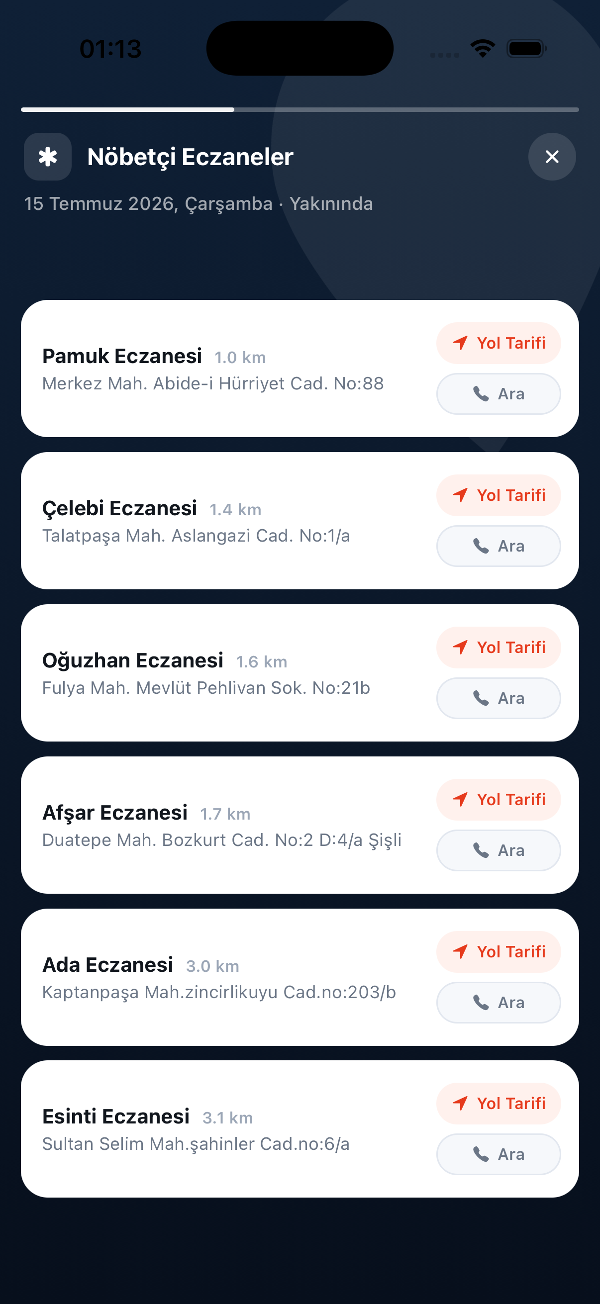 Hatt nöbetçi eczaneler ekran görüntüsü