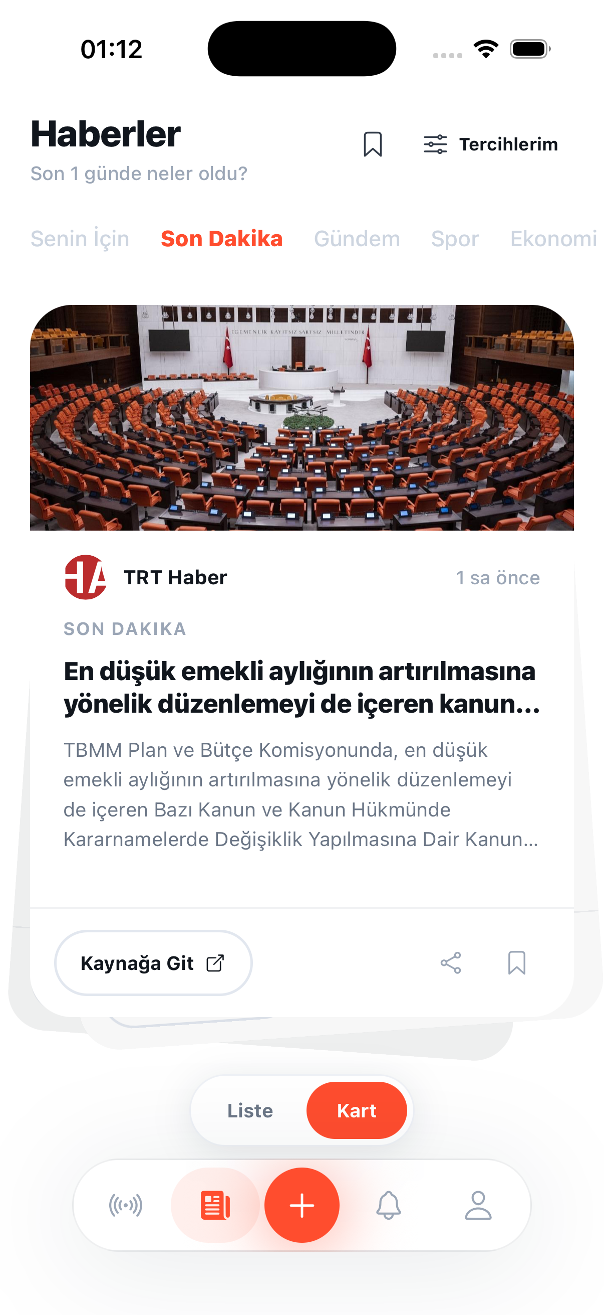 Hatt haberler kart görünümü