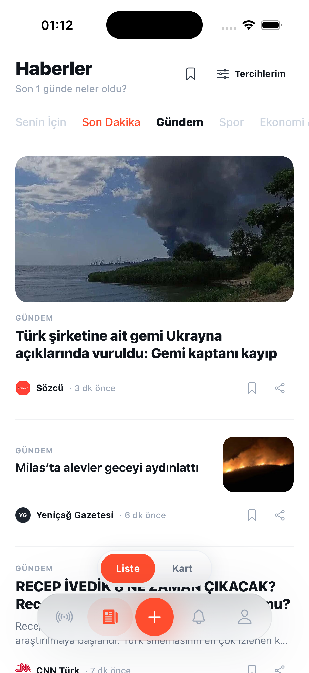 Hatt haberler ekran görüntüsü